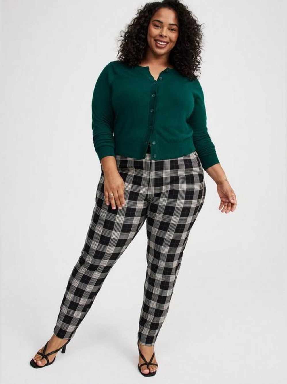 NWT TORRID Studio Modern Slim High-Rise Trouser - Margaret Plaid Deep Black 16T
